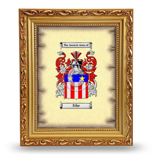 Ethe Coat of Arms Framed - Gold