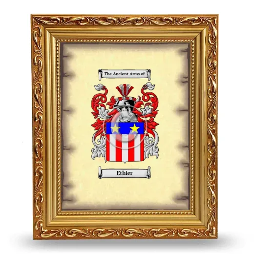 Ethier Coat of Arms Framed - Gold