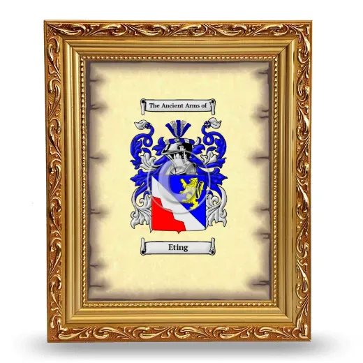Eting Coat of Arms Framed - Gold