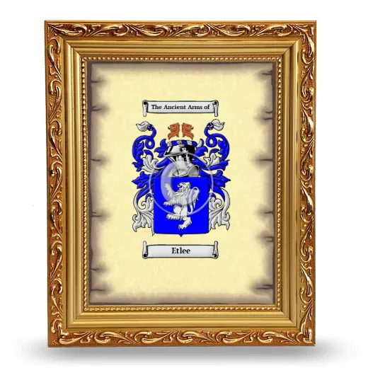 Etlee Coat of Arms Framed - Gold