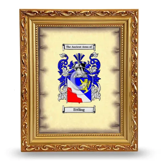 Ettling Coat of Arms Framed - Gold