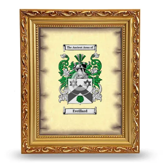 Eveillard Coat of Arms Framed - Gold