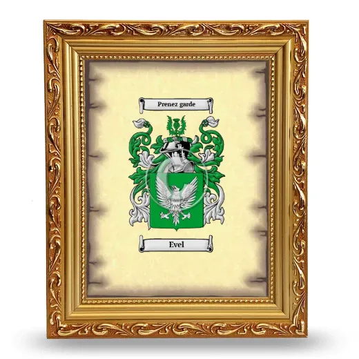 Evel Coat of Arms Framed - Gold