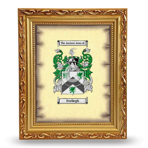 Eveliegh Coat of Arms Framed - Gold