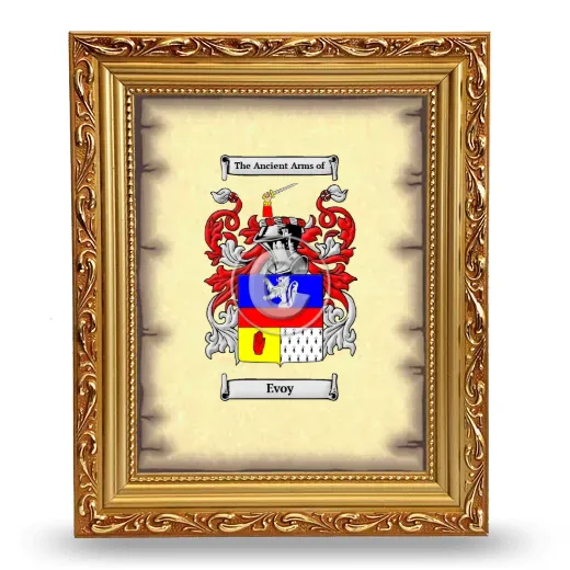 Evoy Coat of Arms Framed - Gold