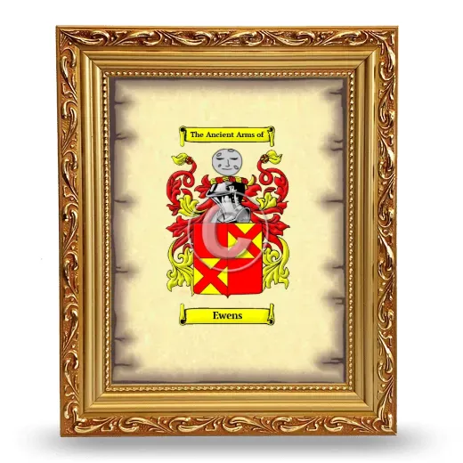 Ewens Coat of Arms Framed - Gold