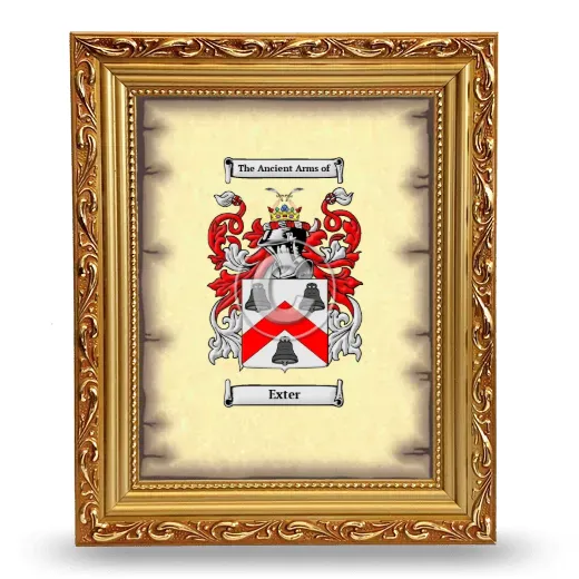 Exter Coat of Arms Framed - Gold