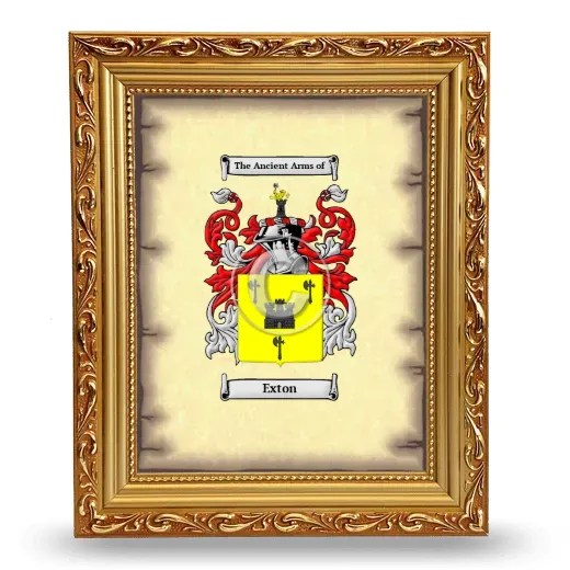 Exton Coat of Arms Framed - Gold