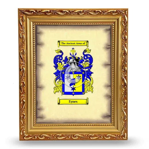 Eynes Coat of Arms Framed - Gold