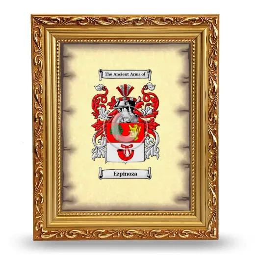 Ezpinoza Coat of Arms Framed - Gold