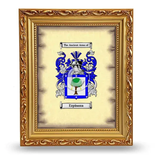 Ezpinoza Coat of Arms Framed - Gold