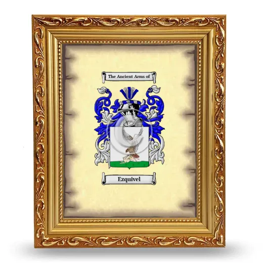 Ezquivel Coat of Arms Framed - Gold