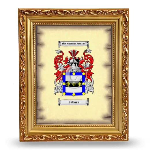 Fabars Coat of Arms Framed - Gold