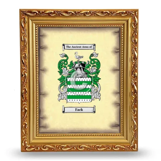 Fack Coat of Arms Framed - Gold