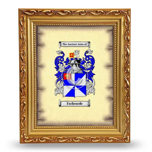 Fackearde Coat of Arms Framed - Gold