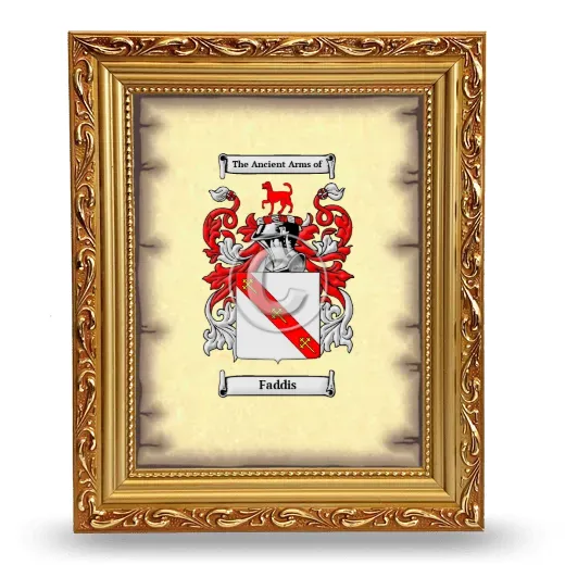 Faddis Coat of Arms Framed - Gold