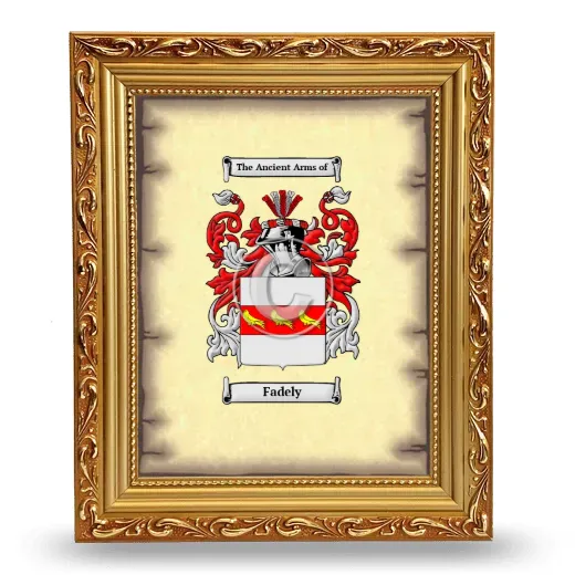 Fadely Coat of Arms Framed - Gold