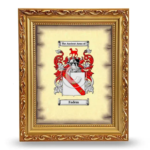 Fadem Coat of Arms Framed - Gold