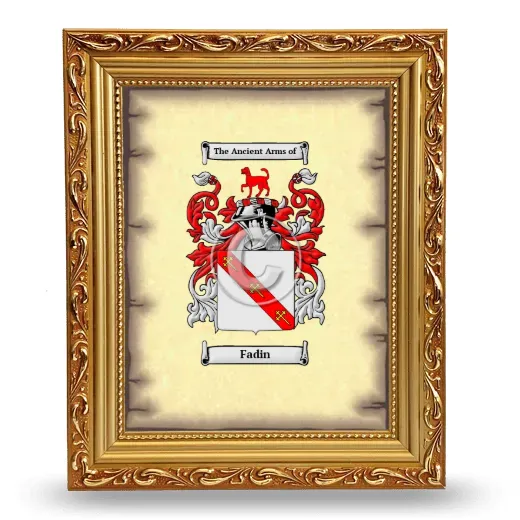 Fadin Coat of Arms Framed - Gold