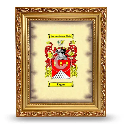 Fagen Coat of Arms Framed - Gold