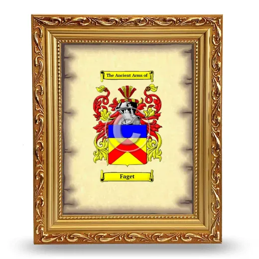 Faget Coat of Arms Framed - Gold