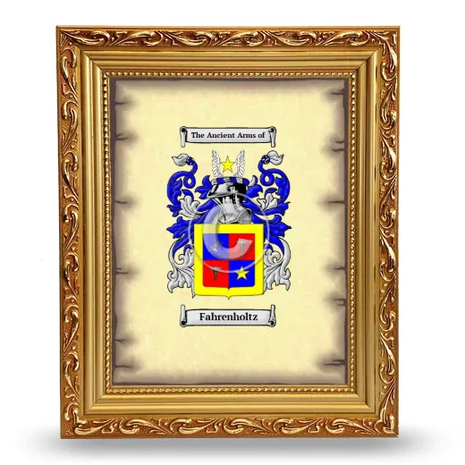 Fahrenholtz Coat of Arms Framed - Gold