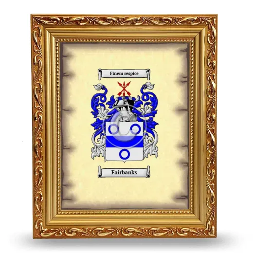 Fairbanks Coat of Arms Framed - Gold