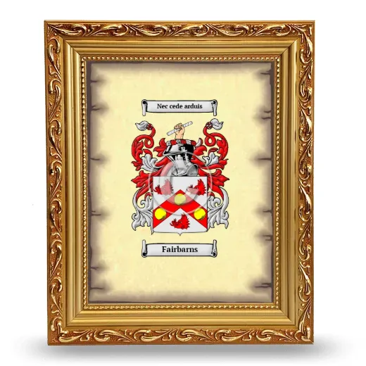 Fairbarns Coat of Arms Framed - Gold