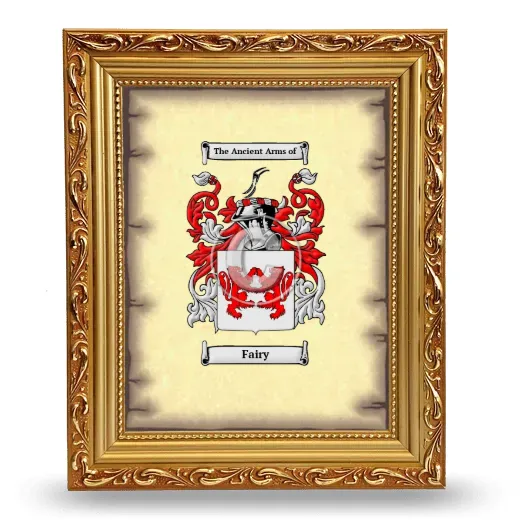 Fairy Coat of Arms Framed - Gold