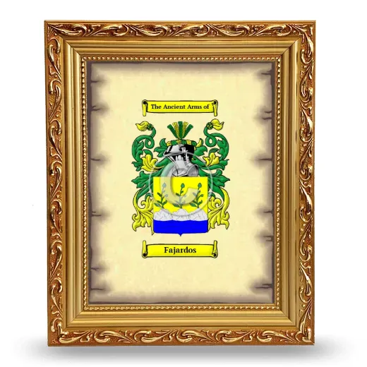 Fajardos Coat of Arms Framed - Gold