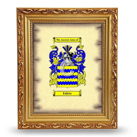 Falces Coat of Arms Framed - Gold