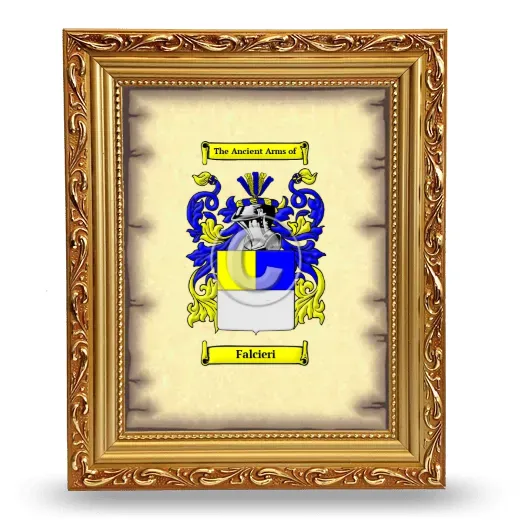 Falcieri Coat of Arms Framed - Gold