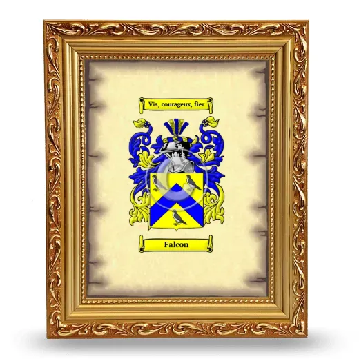 Falcon Coat of Arms Framed - Gold