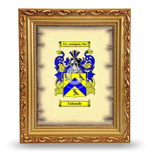 Falconde Coat of Arms Framed - Gold
