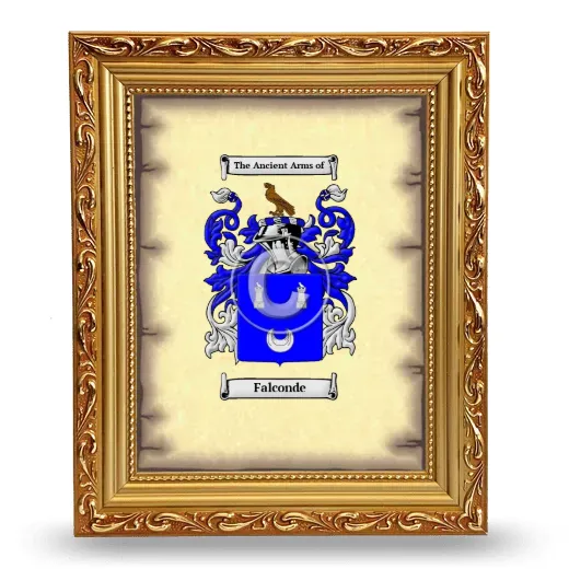 Falconde Coat of Arms Framed - Gold