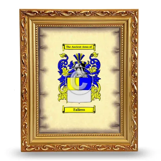 Faliero Coat of Arms Framed - Gold