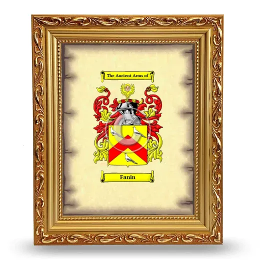 Fanin Coat of Arms Framed - Gold