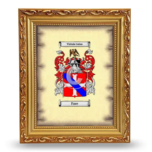 Fare Coat of Arms Framed - Gold