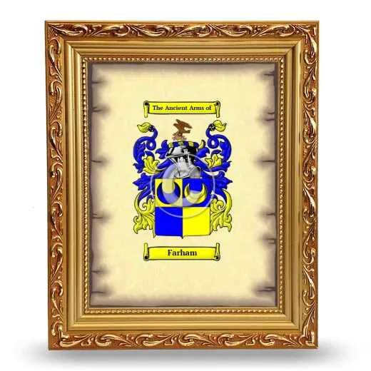 Farham Coat of Arms Framed - Gold