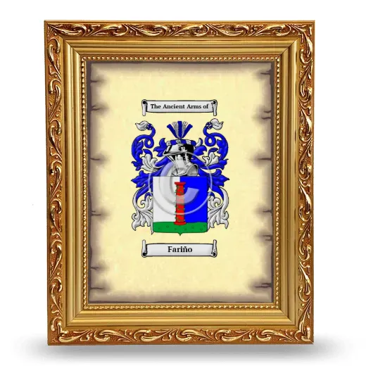 Fariño Coat of Arms Framed - Gold