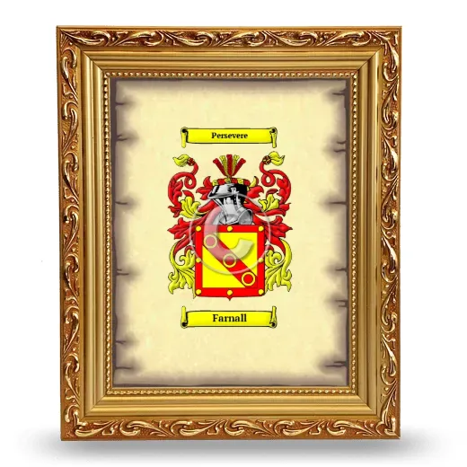 Farnall Coat of Arms Framed - Gold