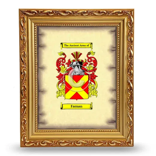 Farnan Coat of Arms Framed - Gold