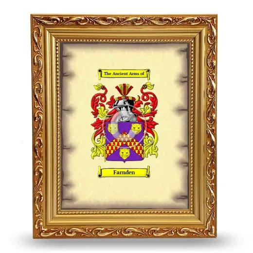 Farnden Coat of Arms Framed - Gold