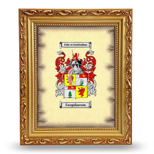 Farquharson Coat of Arms Framed - Gold
