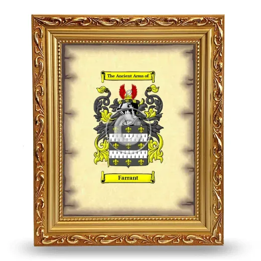 Farrant Coat of Arms Framed - Gold