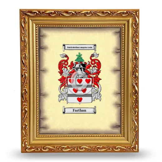 Farthan Coat of Arms Framed - Gold