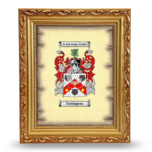 Fartington Coat of Arms Framed - Gold