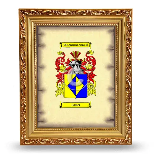 Fauci Coat of Arms Framed - Gold