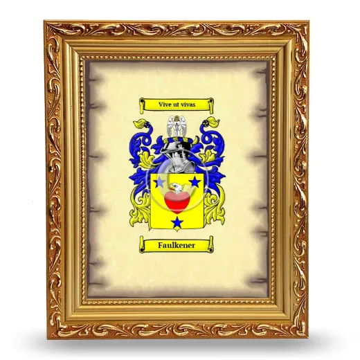 Faulkener Coat of Arms Framed - Gold