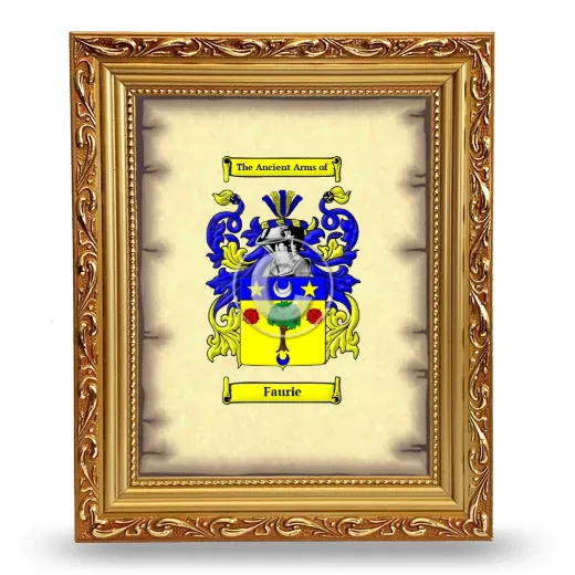 Faurie Coat of Arms Framed - Gold